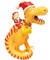 Tree Buddees Santa Riding a T-Rex Funny Christmas Tree Topper - Large 10"
